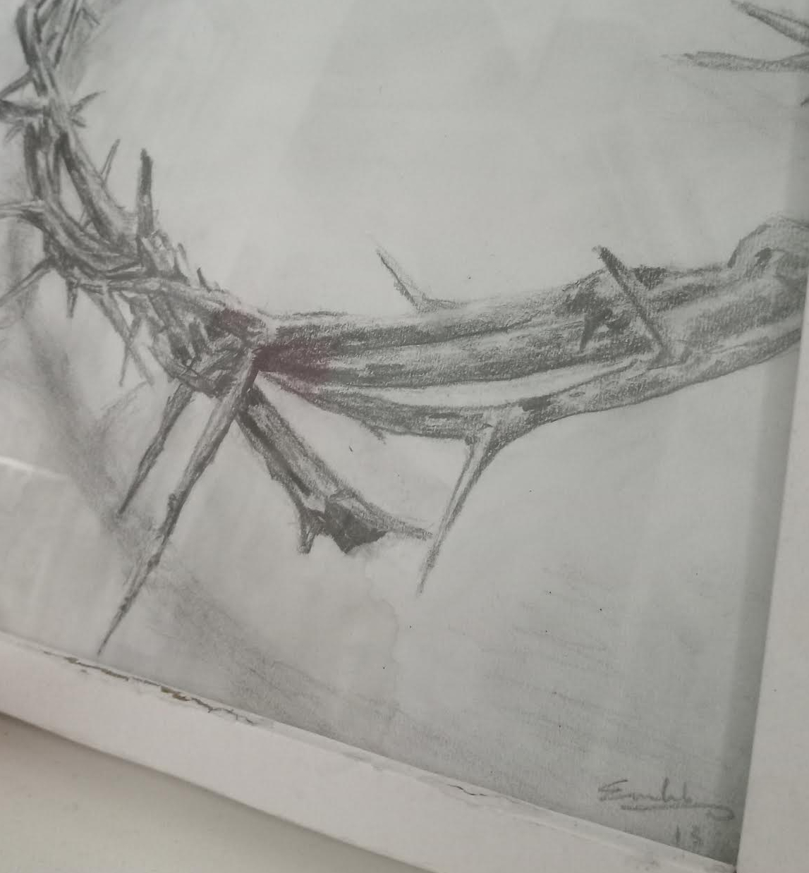 sketch of crown of thorns